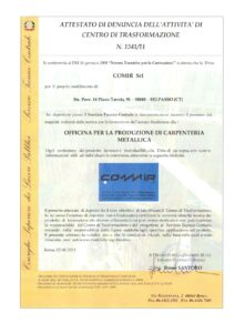 Attestato Centro Di Trasformazione