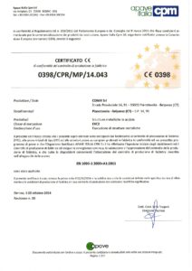Certificato CE di conformità del controllo di produzione in fabbrica