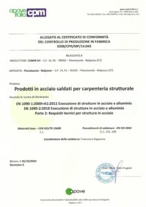Certificato di conformità del controllo di produzione in fabbrica